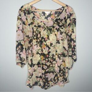 Lauren Conrad Tunic Floral Print Top (X-Large)